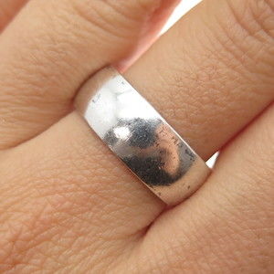 925 Sterling Silver Vintage Wedding Wide Band Ring Size 10.25